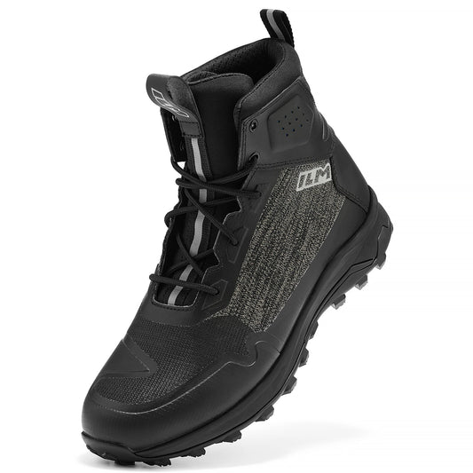 Men's Black Motorbike Riding Shoes Lightweight Breathable Ankle Support