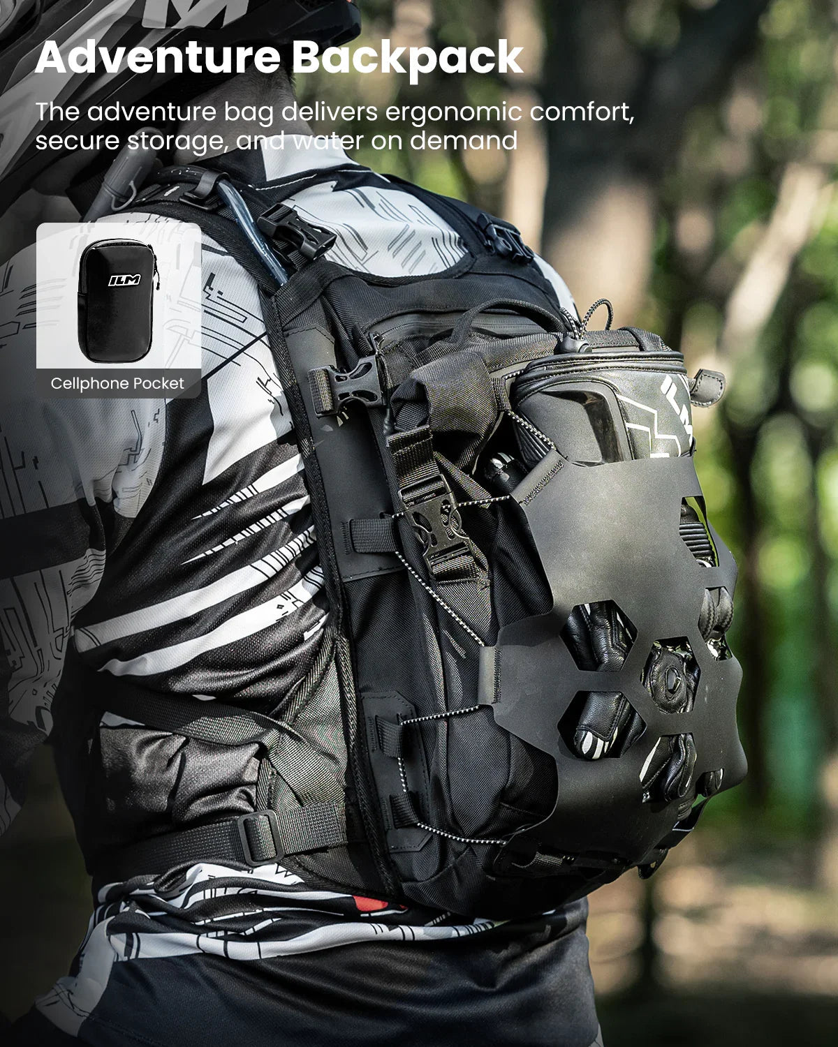 Motorcycle Adventure Backpack 9L Waterproof Bag for Men Women Dual Sport Hiking