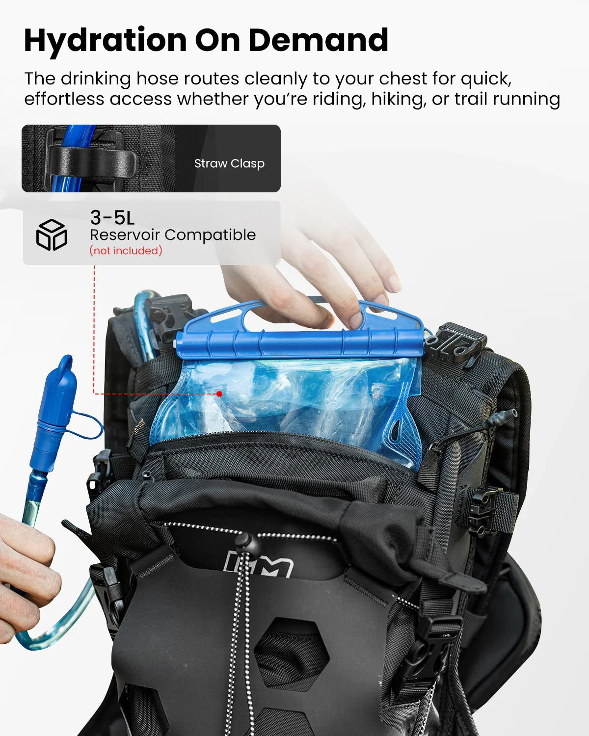 Motorcycle Adventure Backpack 9L Waterproof Bag for Men Women Dual Sport Hiking