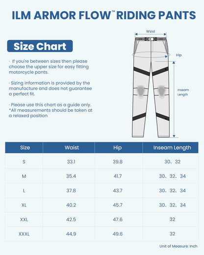 Motorcycle Riding Pants Armor Flow with Pads Summer Lightweight Mesh Pants