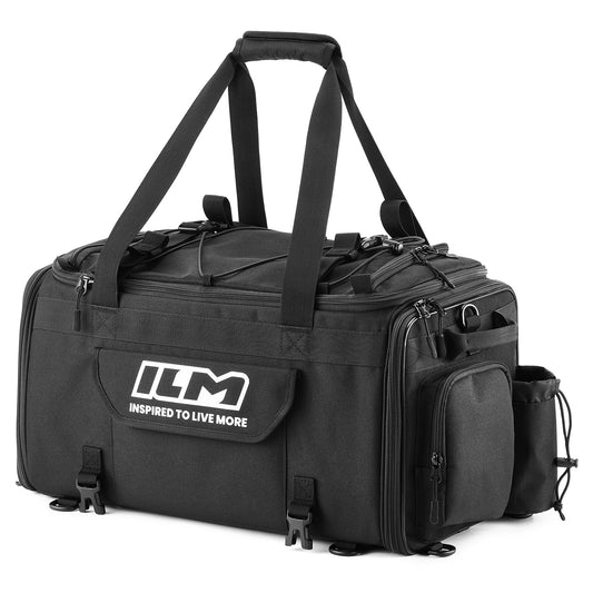 Motorcycle Tail Bag Travel Luggage Motorbike Rear Rack Trunk Shoulder Backpack with Rain Cover