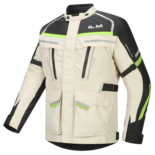 Men's Street Motorcycle Jacket with CE Armor and Detachable Thermal Liner Waterproof Adventure Touring Jackets