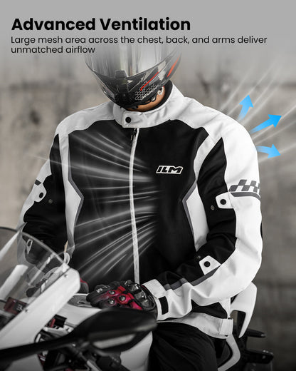 Motorcycle Mesh Jacket with CE Armor and Detachable Waterproof Liner Protective Motorbike Riding
