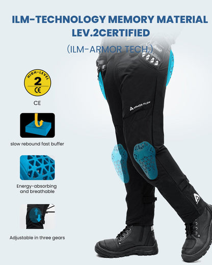 Motorcycle Riding Pants Armor Flow with Pads Summer Lightweight Mesh Pants