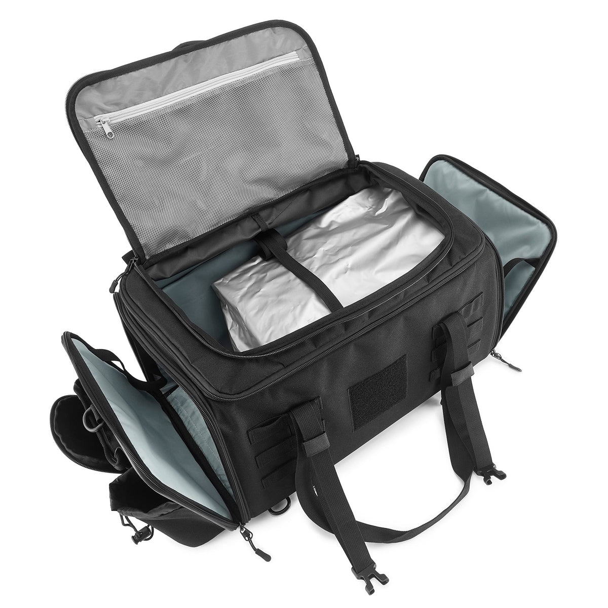 Motorcycle Tail Bag Travel Luggage Motorbike Rear Rack Trunk Shoulder Backpack with Rain Cover