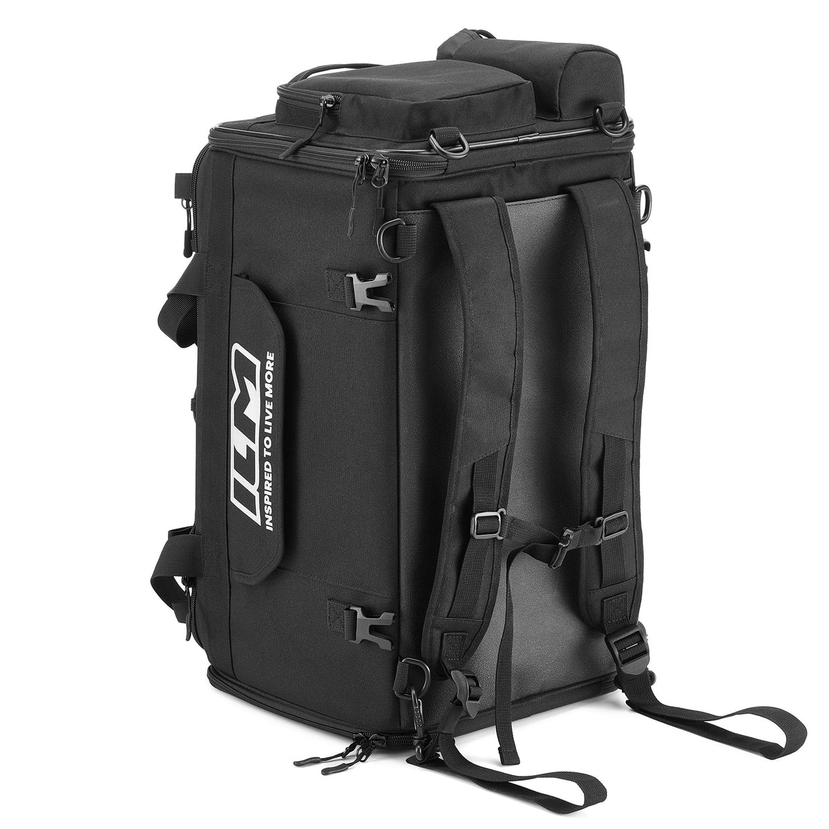 Motorcycle Tail Bag Travel Luggage Motorbike Rear Rack Trunk Shoulder Backpack with Rain Cover