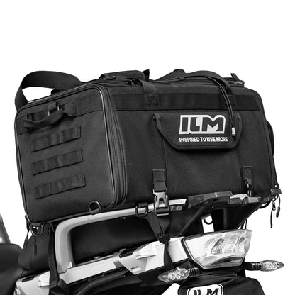 Motorcycle Tail Bag Travel Luggage Motorbike Rear Rack Trunk Shoulder Backpack with Rain Cover