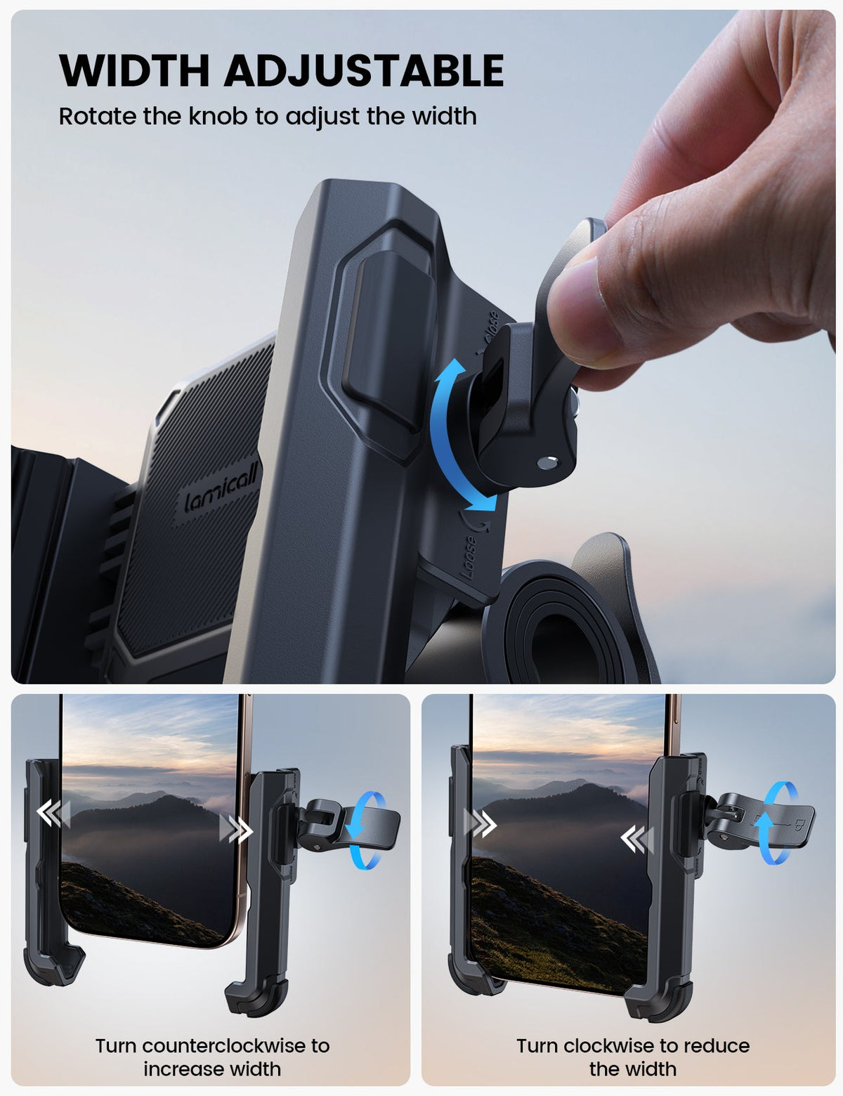 Motorcycle Bike Phone Mount Bike Holder Clamp Scooter Handlebar Clip