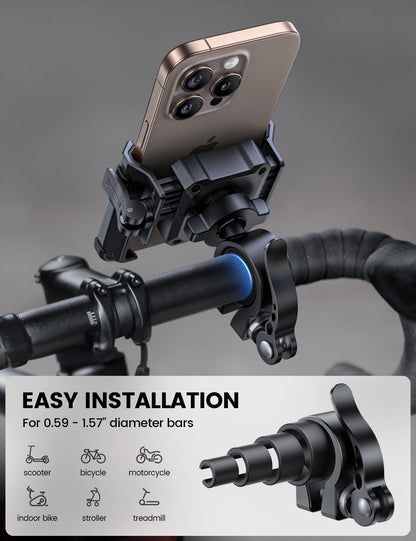Motorcycle Bike Phone Mount Bike Holder Clamp Scooter Handlebar Clip